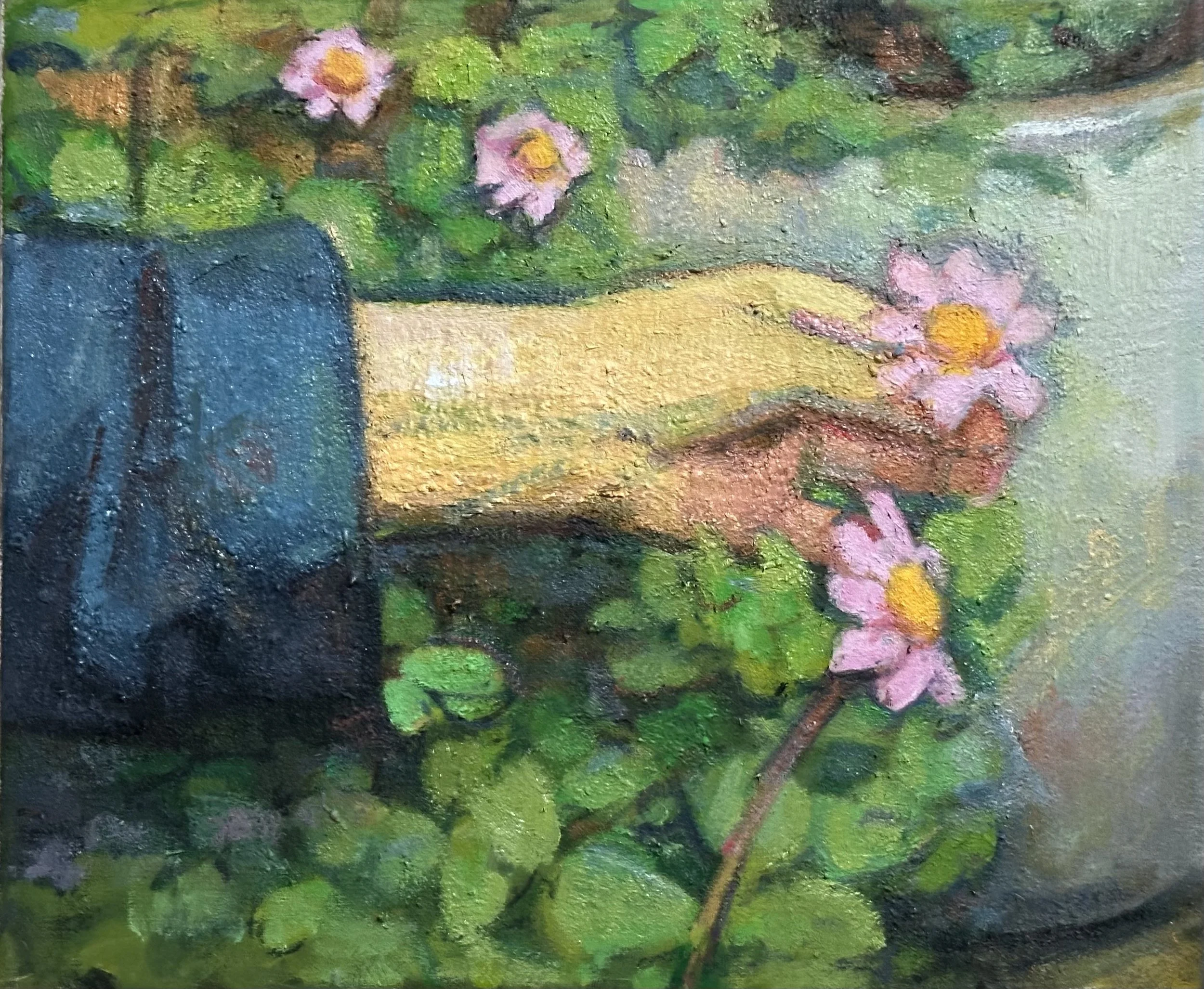 Hand and Flower: Oil 12x10in