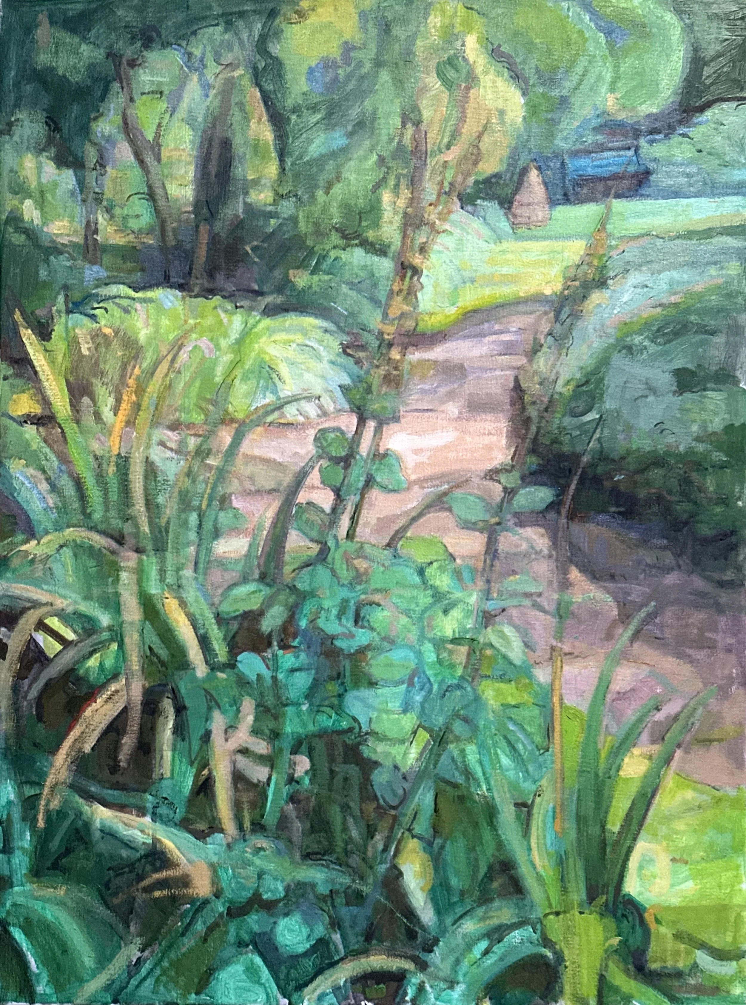 Forty Hall - Garden Border: Oil 32x24in