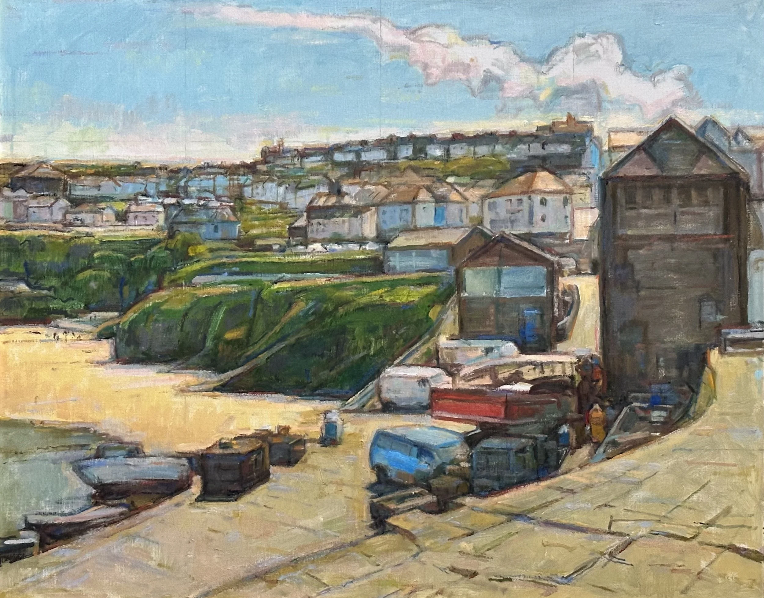 New Quay - Wales: Oil 30x24in