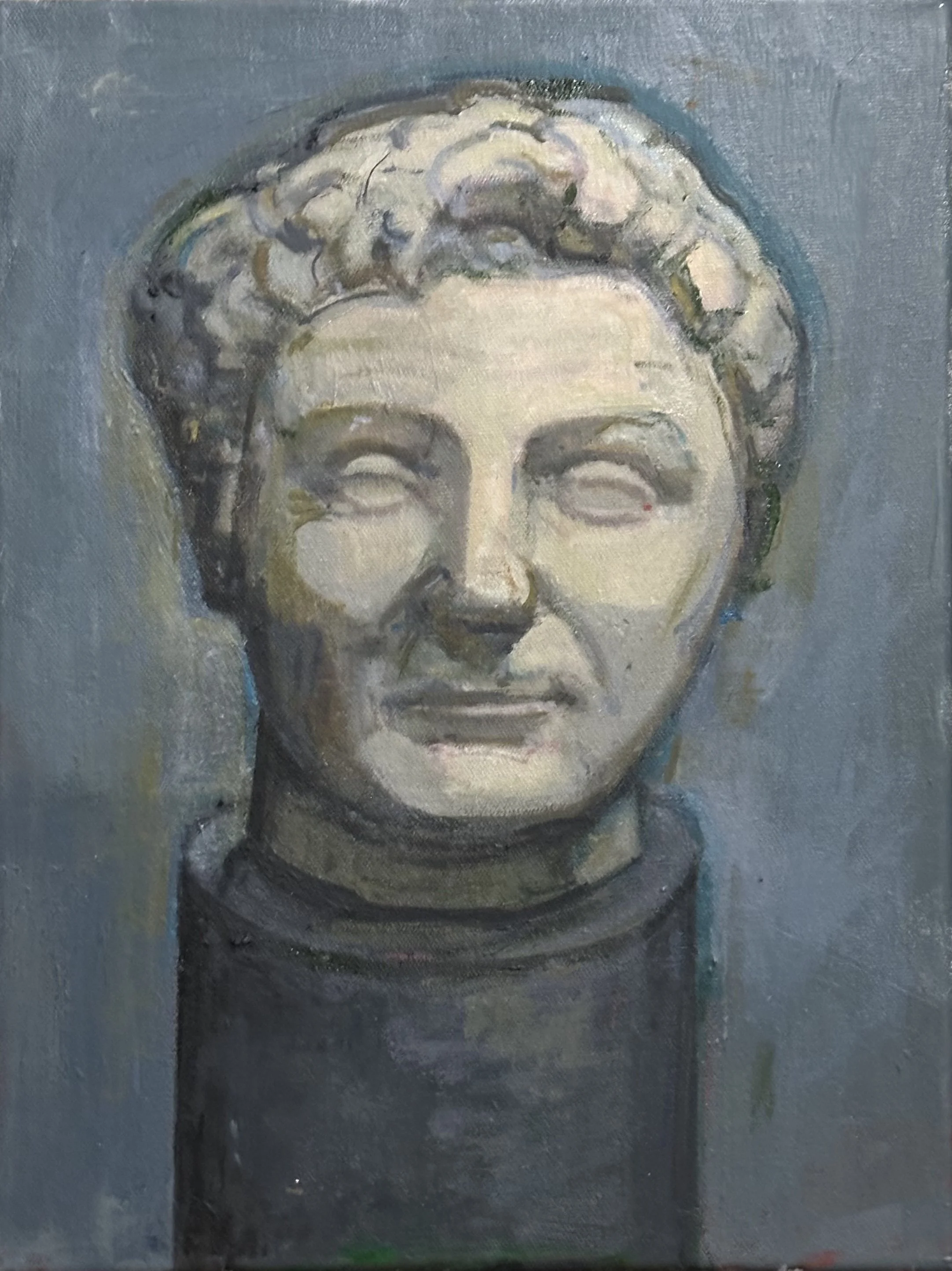 Head of Pompey: Oil 16x12in