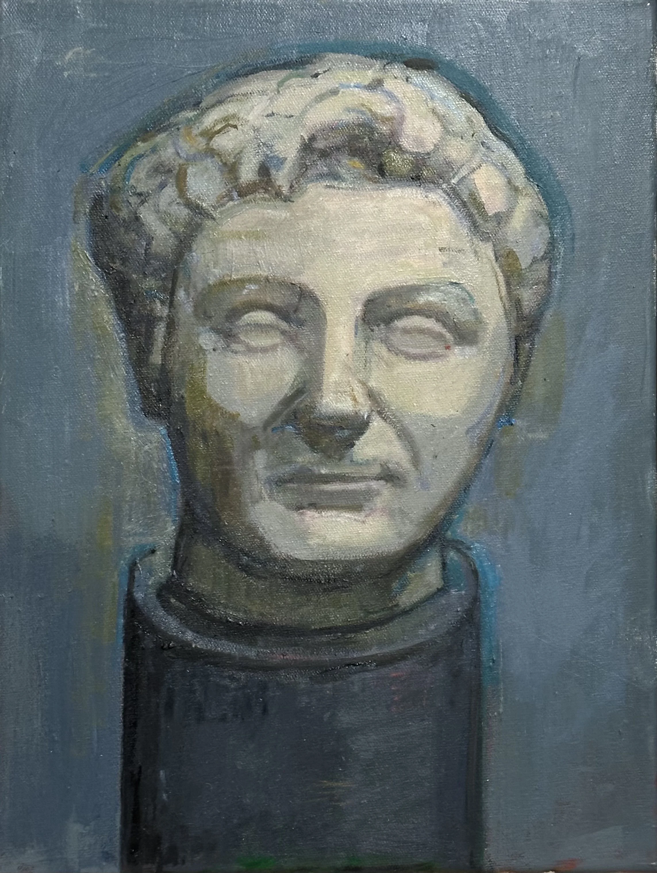 Head of Pompey: Oil 16x12in