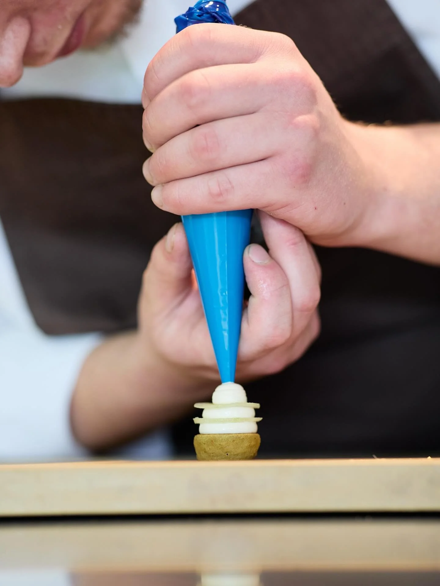 🍏 Apple blini with smoked cod&rsquo;s roe, crisp apple &amp; nasturtium fresh from our kitchen garden 🌿 

A bite-sized story of balance, beauty, and flavour 🍎 

📸 @oliviabphoto