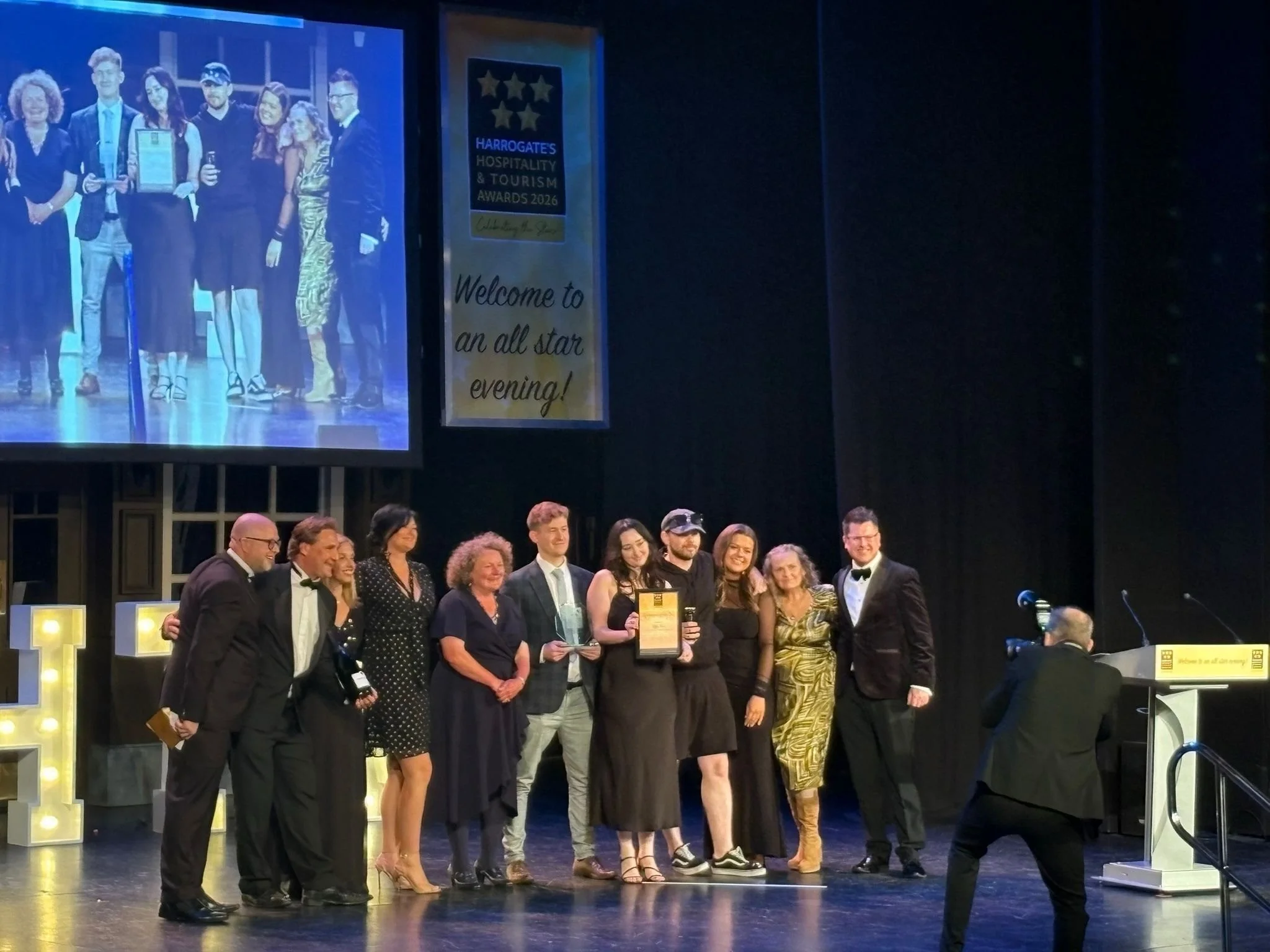 The best parties happen in the kitchen. On Monday, we took it on the road. 🏆

At the Harrogate Hospitality and Tourism Awards, we celebrated winning Restaurant of the Year, where OtherAdam&trade; took to the stage alongside Lexi, Calum, Fin, Emma an