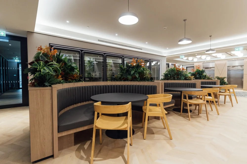 Clean booth seating area