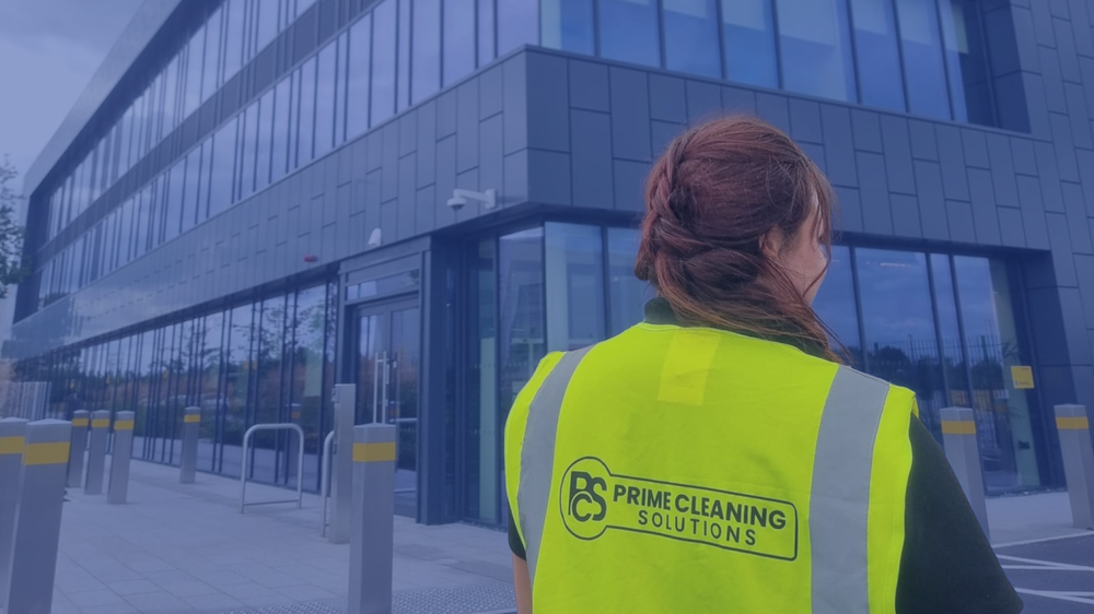 Prime Cleaning Solutions team member on site