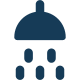 Showerhead icon with water droplets