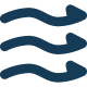 Icon of a breeze to signify a hair dryer