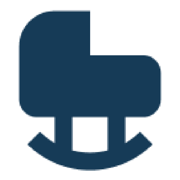 Icon of a baby cradle silhouette in dark blue representing the numerous pack n plays available