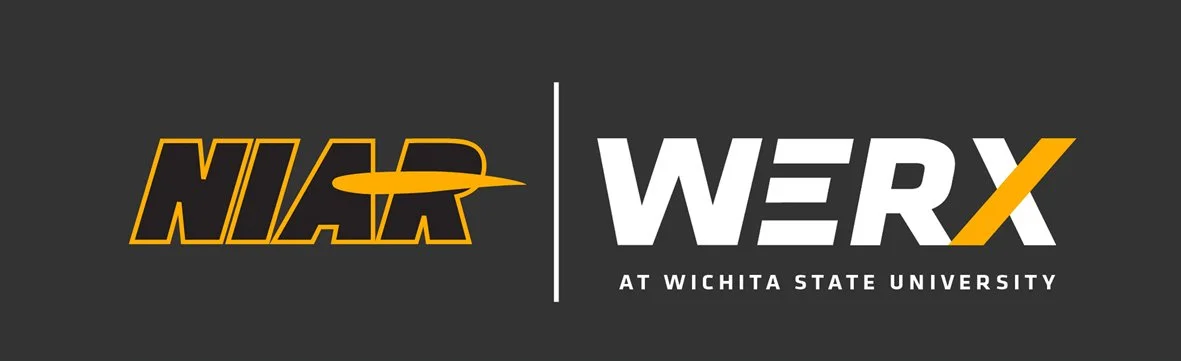 NIAR and WERX logos with Wichita State University branding on a gray background