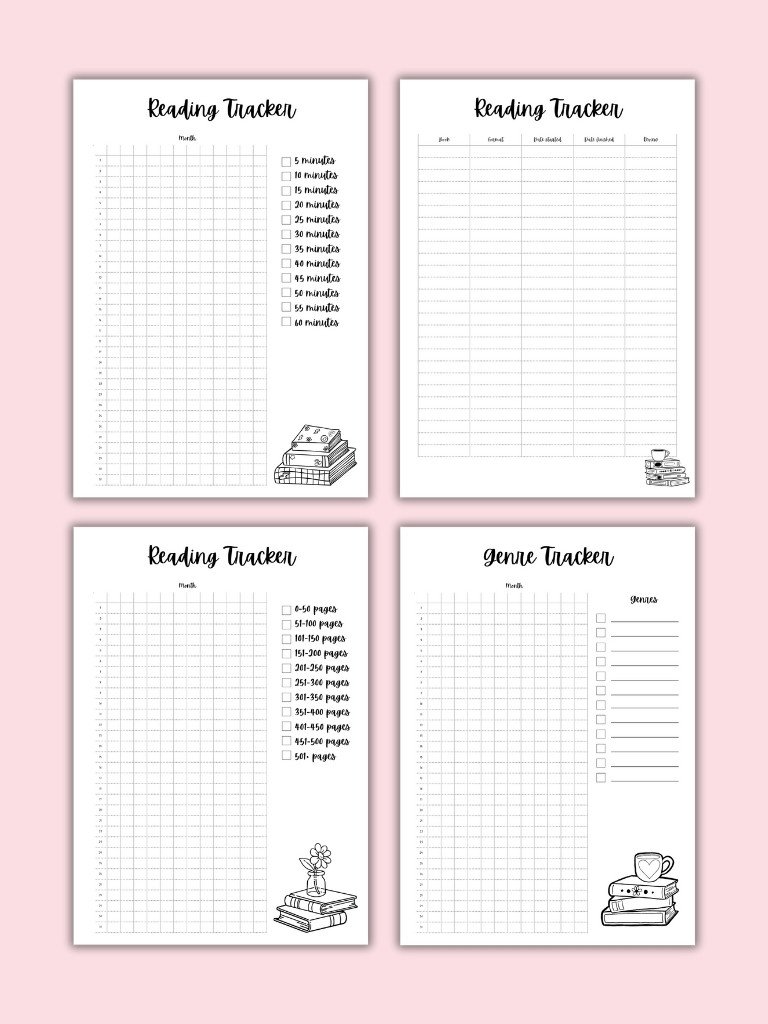 Downloadable Reading Journal PDF For Printing