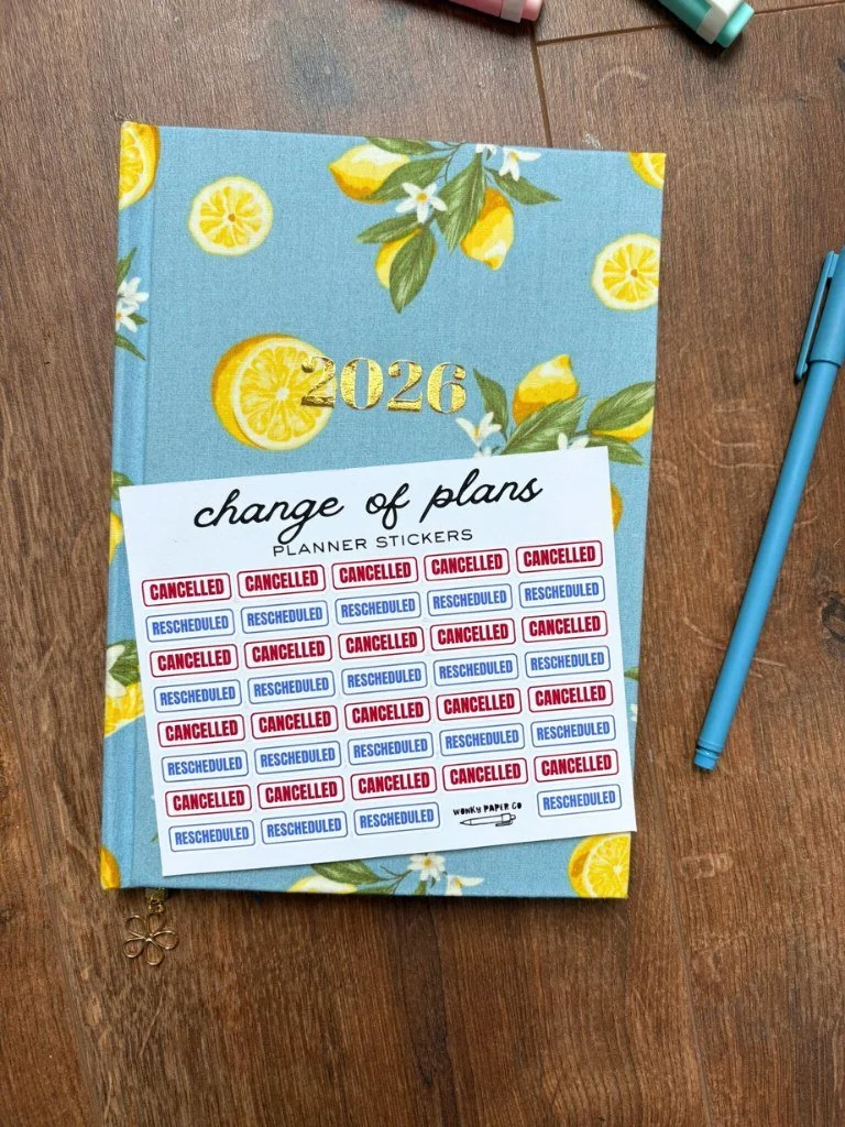 Change Of Plans Calendar Stickers - Cancelled And Rescheduled Planner Stickers