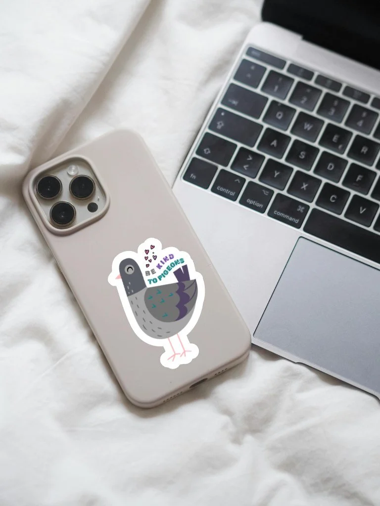 Be Kind To Pigeons - Cute Vinyl Sticker For Pigeon Lovers