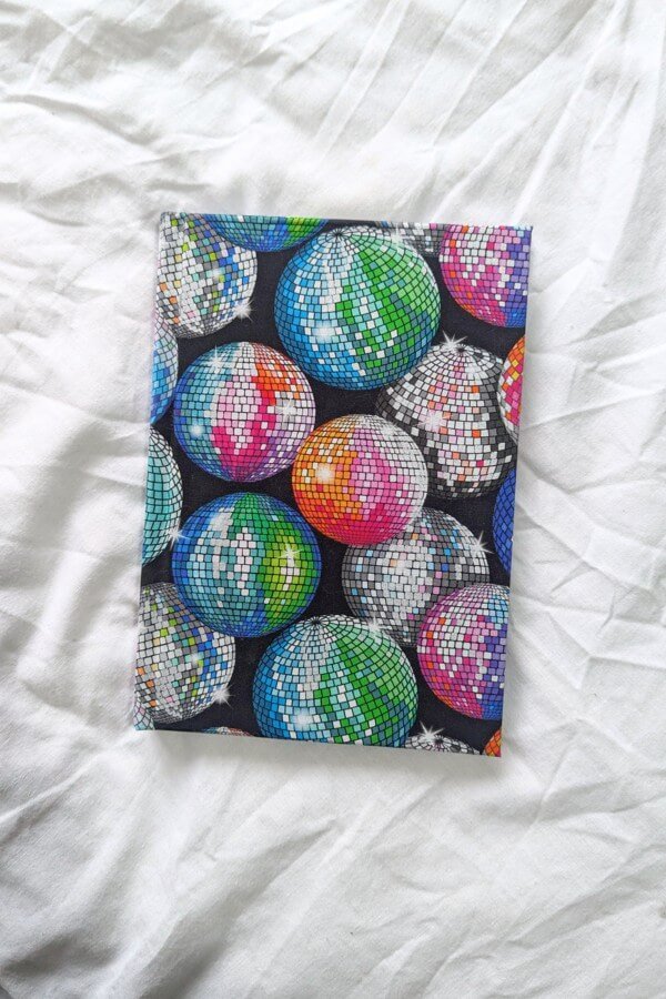 Handmade Hardback Notebook With Shimmery Disco Ball Cover