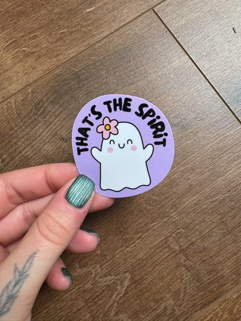 That's The Spirit - Cute Happy Ghost Vinyl Sticker