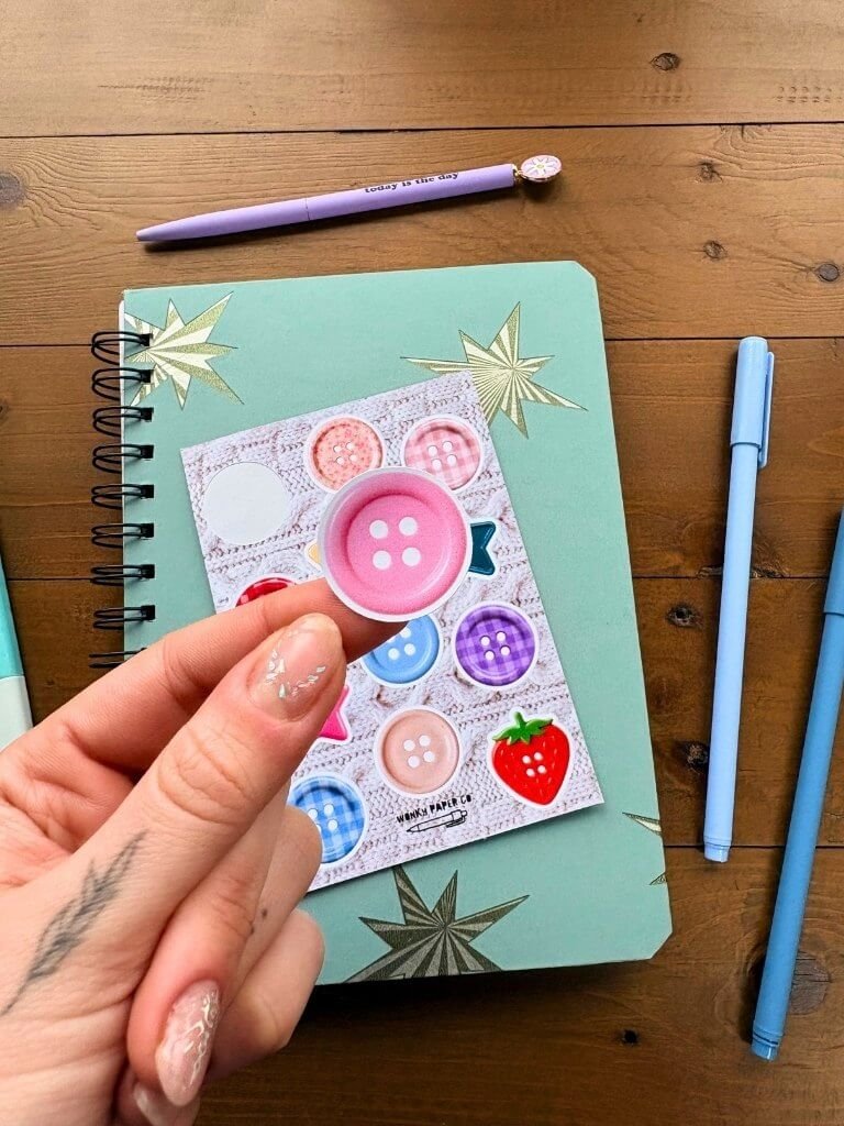 Colourful Buttons Sticker Sheet - Junk Journaling Stickers