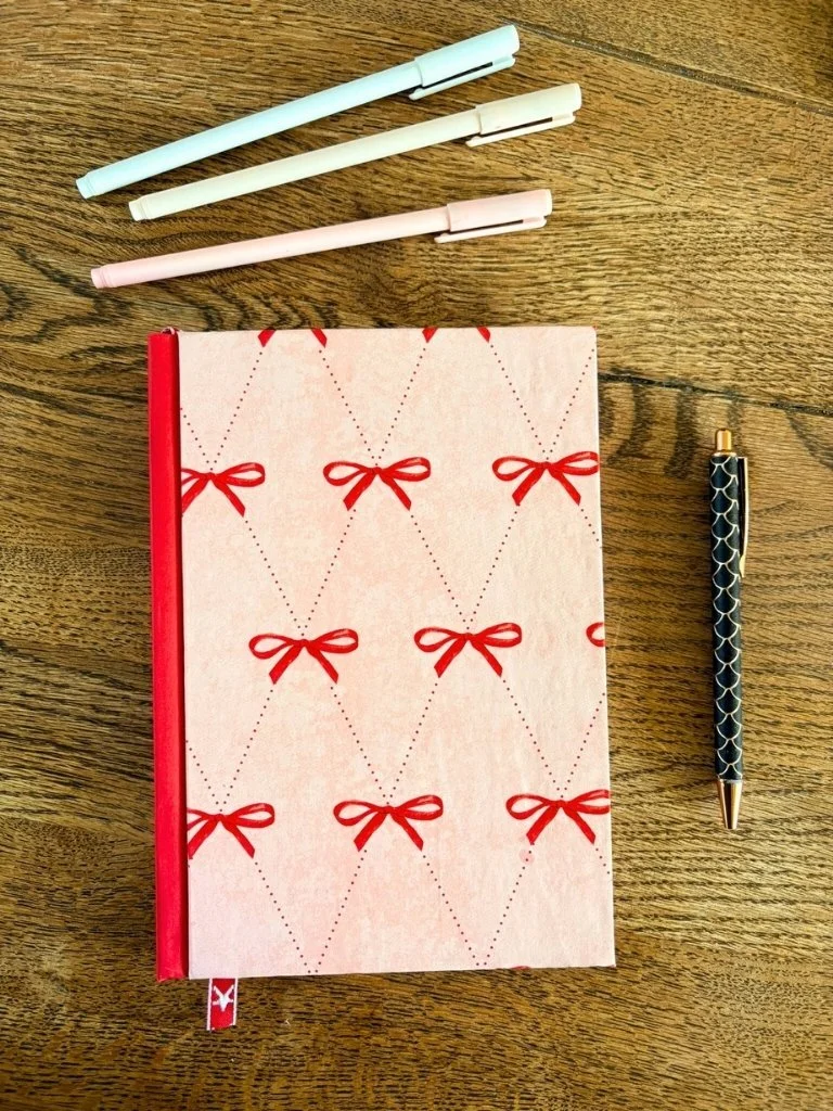 Pink And Red Coquette Notebook - Handmade A5 Hardcover Journal