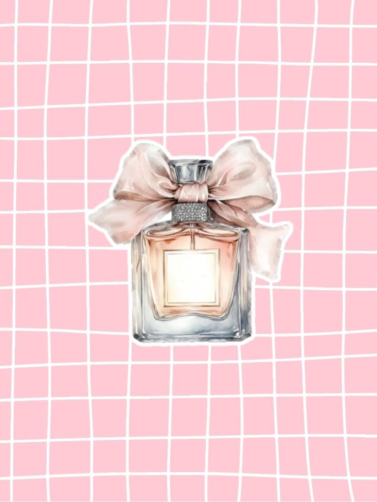 Pink Vintage Perfume Bottle Sticker With Bow