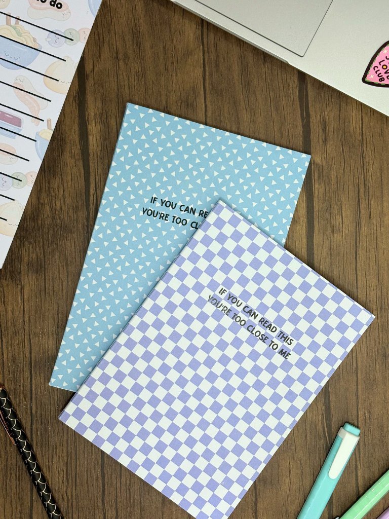 'Standing Too Close' Handmade Notebook For Introverts