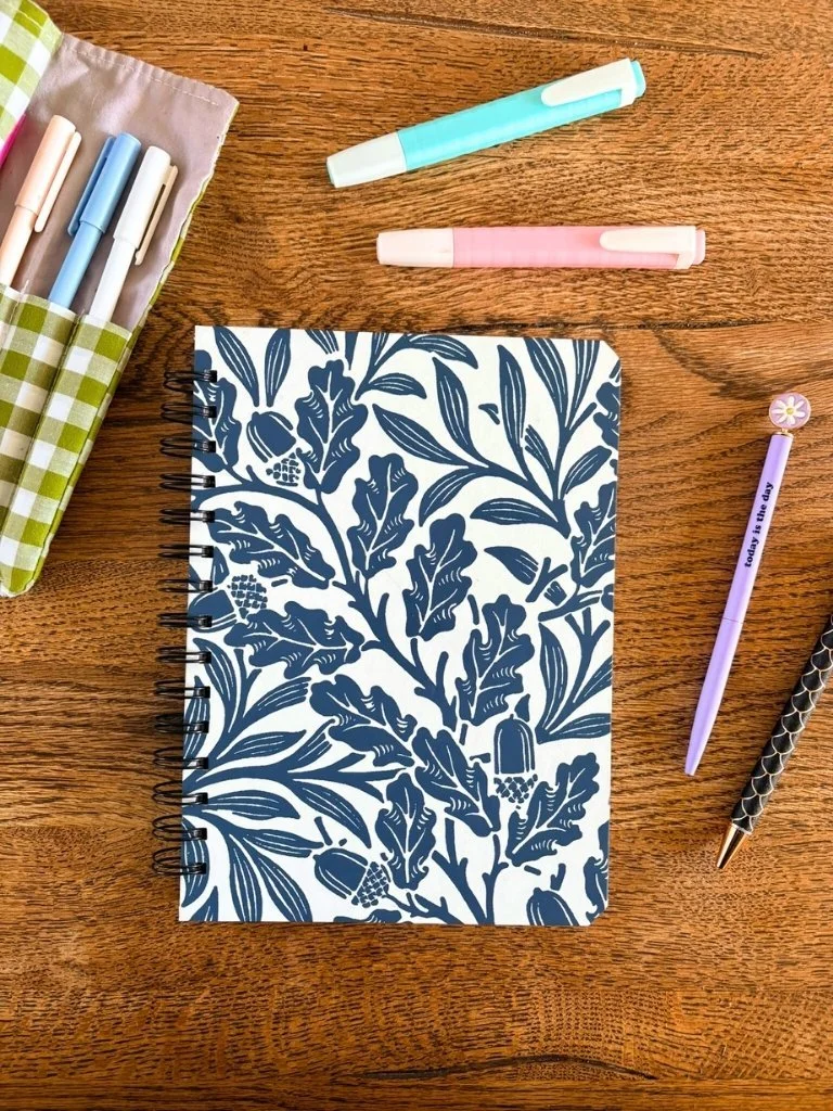 Blue Foliage Spiral Bound Notebook