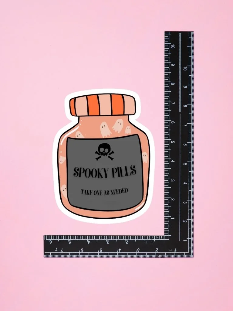 Spooky Pills Vinyl Sticker | Pumpkin & Ghost Halloween Stickers