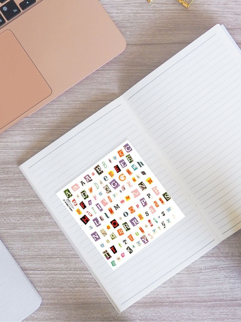 Mini Magazine Cut Out Letters Sticker Sheet - Ransom Letter Stickers
