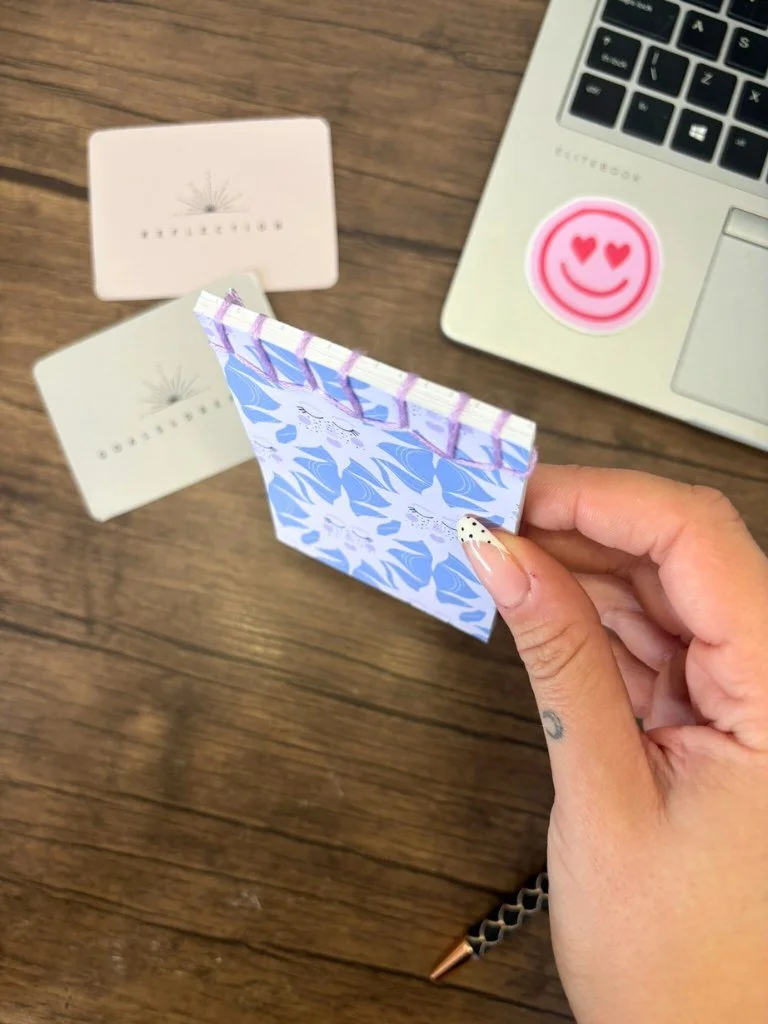 Pastel Smiling Sun Mini Handmade Notebook