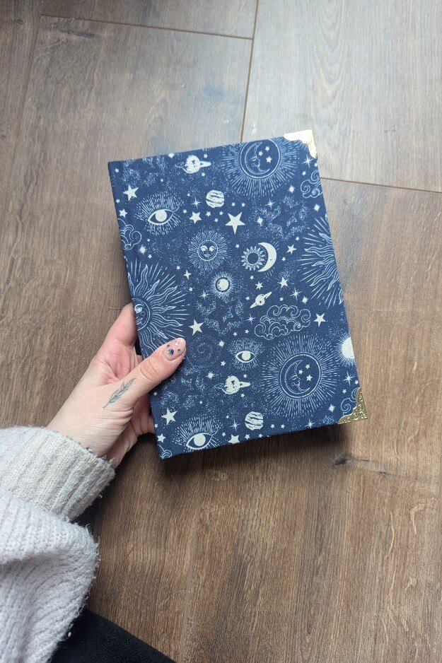 Handmade Hardback Notebook With Celestial Pattern