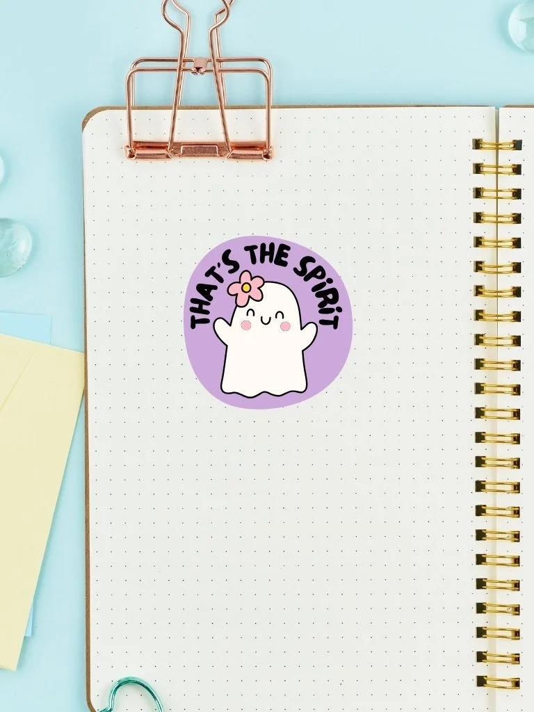 That's The Spirit - Cute Happy Ghost Vinyl Sticker