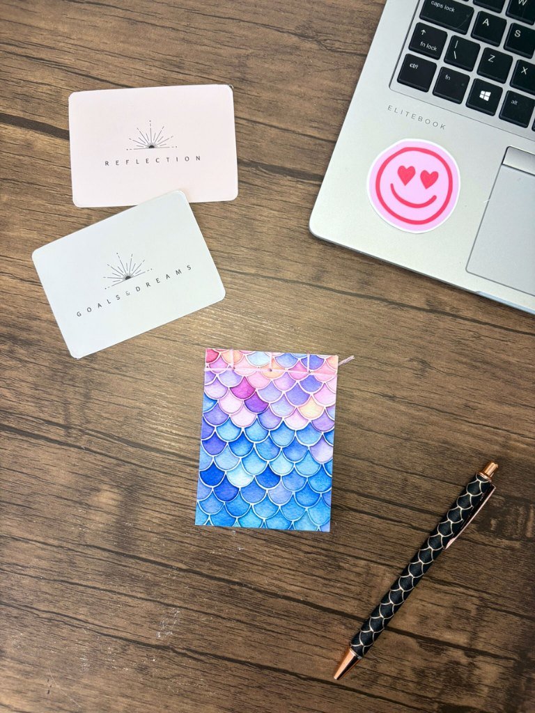 Handmade Mini Notebook - Rainbow Mermaid Pocket Journal