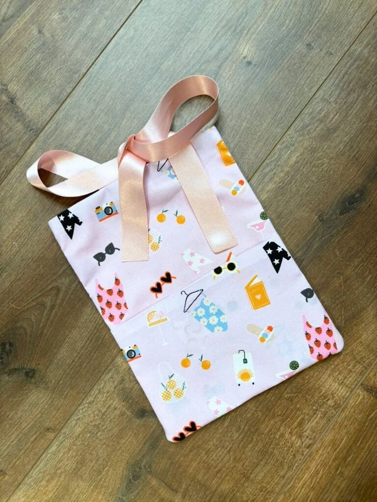 Handmade Pink Journal Sleeve With Summer Holiday Beach Print