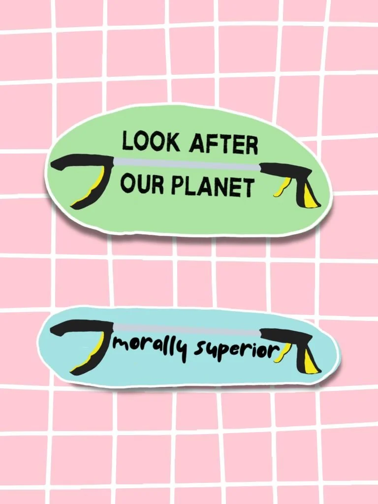 Hand Drawn Litter Picker Vinyl Sticker