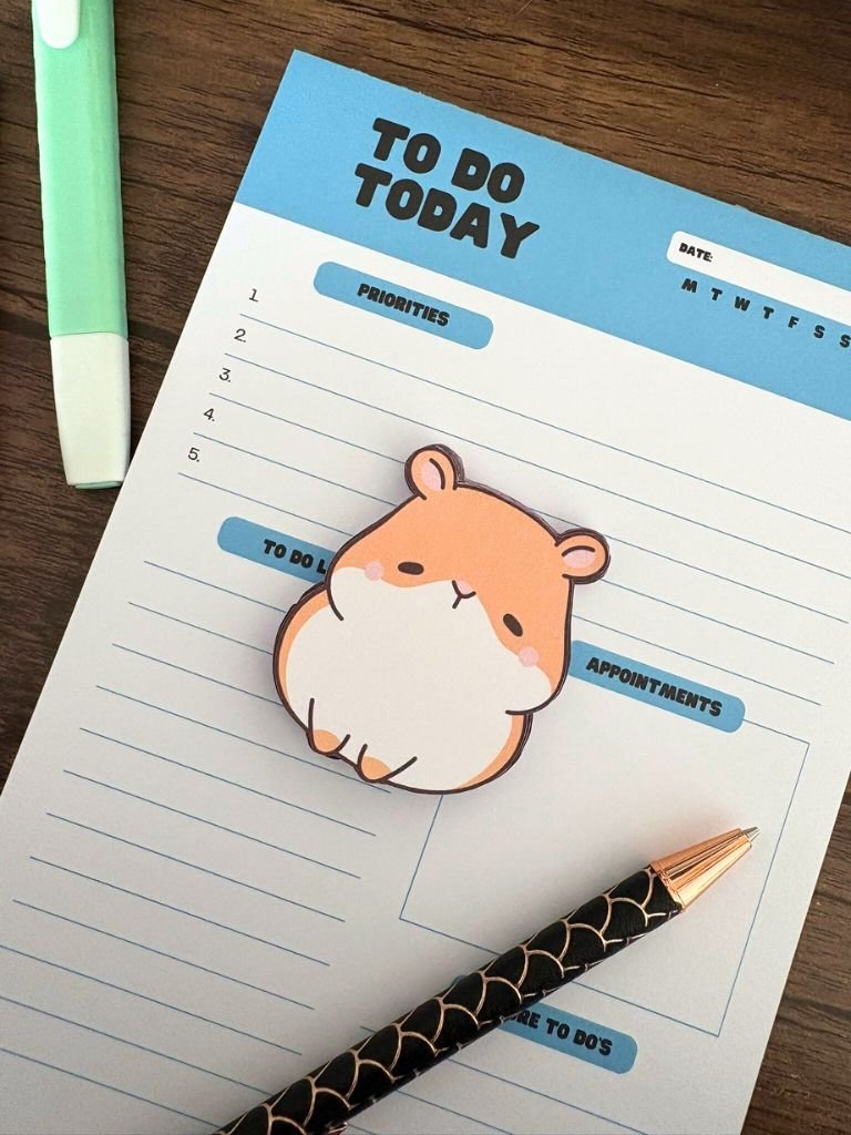 Cute Mini Hamster Memo Pad - Cute Tiny Tear Off Notepad