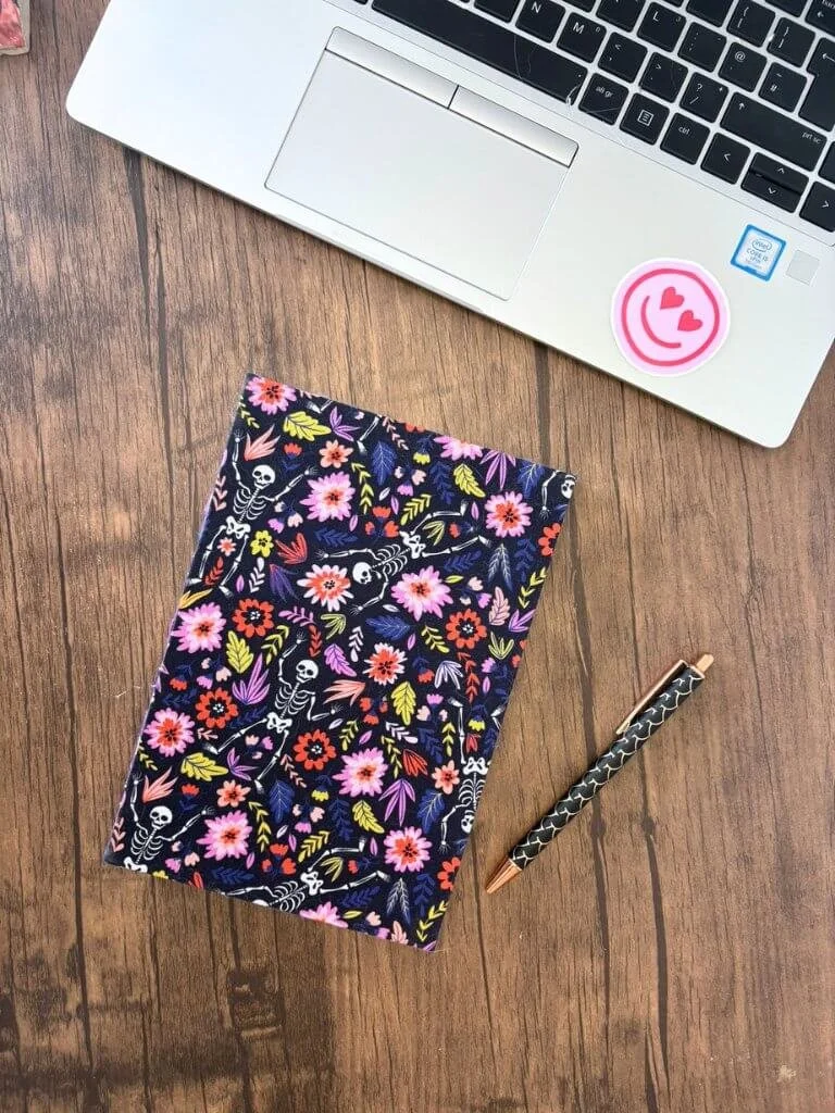Handmade Hardcover Notebook With Skeletons - Spooky Hand Bound Journal