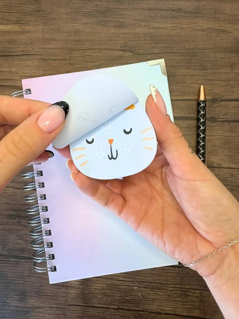Cute Cat Handmade Memo Pad With Tear Off Pages