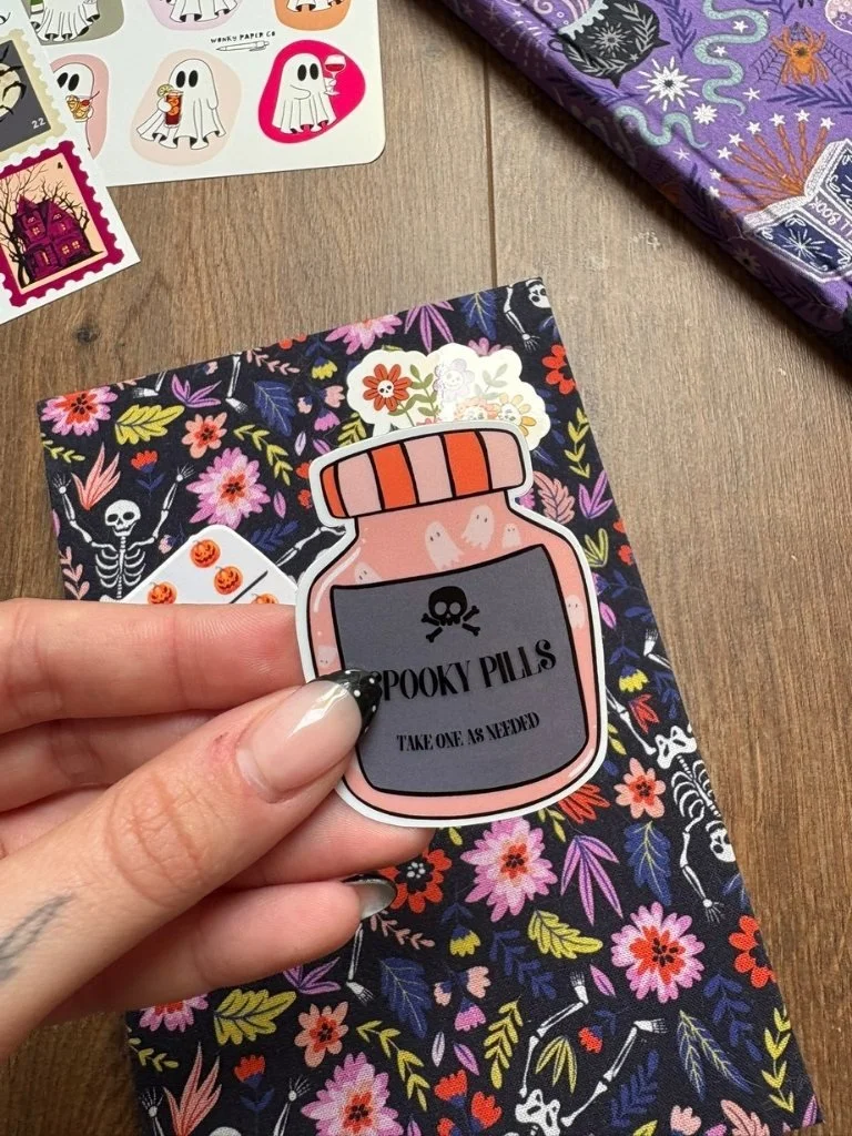 Spooky Pills Vinyl Sticker | Pumpkin & Ghost Halloween Stickers