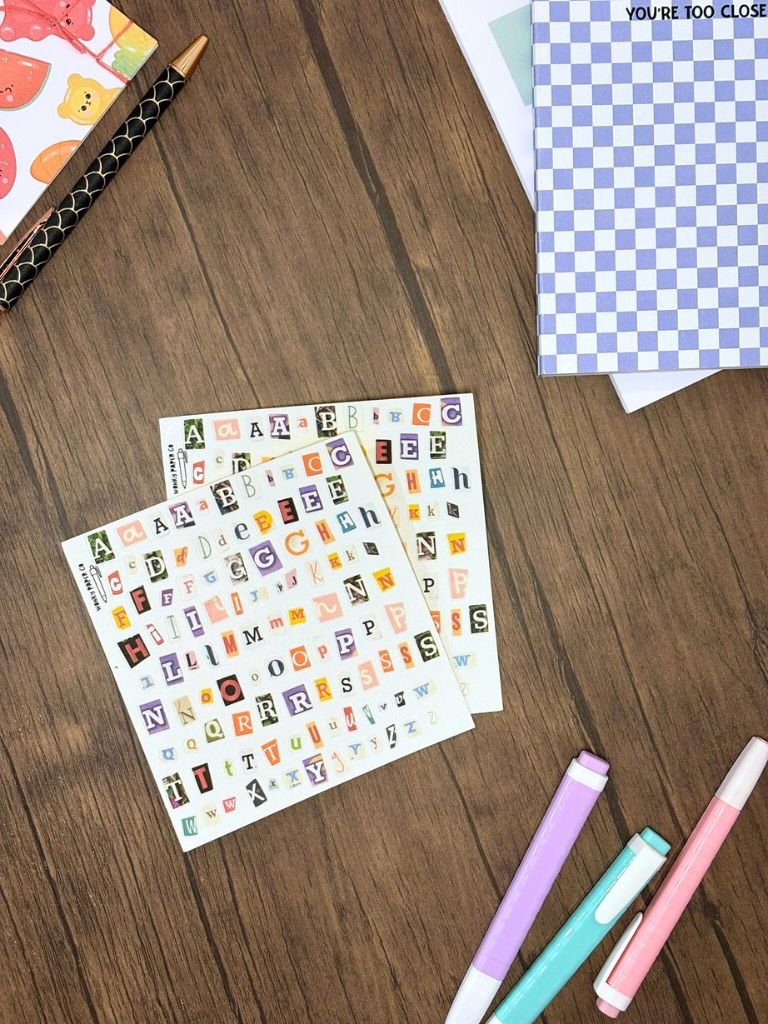 Mini Magazine Cut Out Letters Sticker Sheet - Ransom Letter Stickers