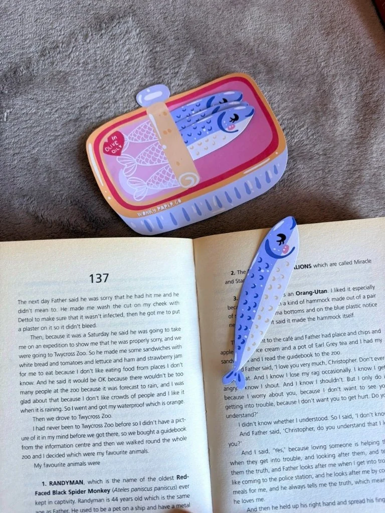 Handmade Bookmark Set of 4 Sardine Bookmarks