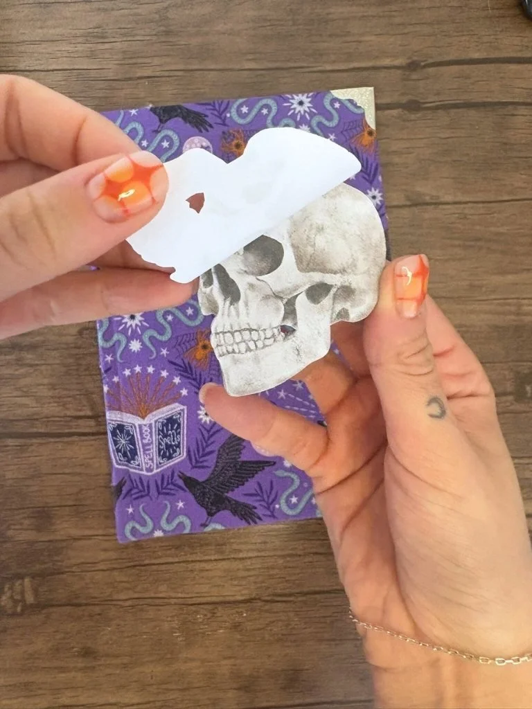 Handmade Scary Skull Memo Pad | Halloween Stationery