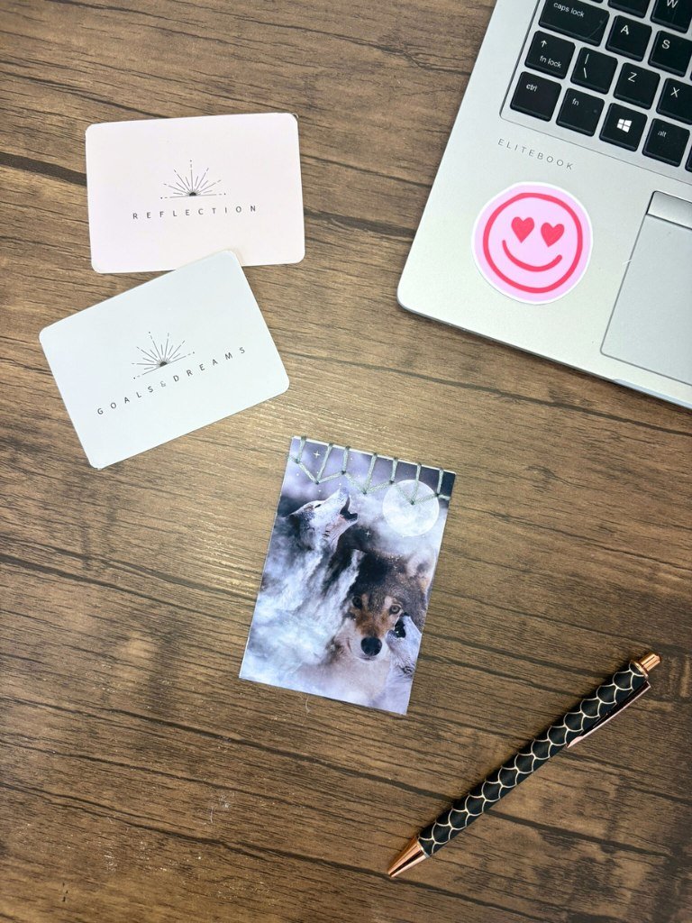 Handmade Mini Wolf Notebook - Wolves Howling At Moon