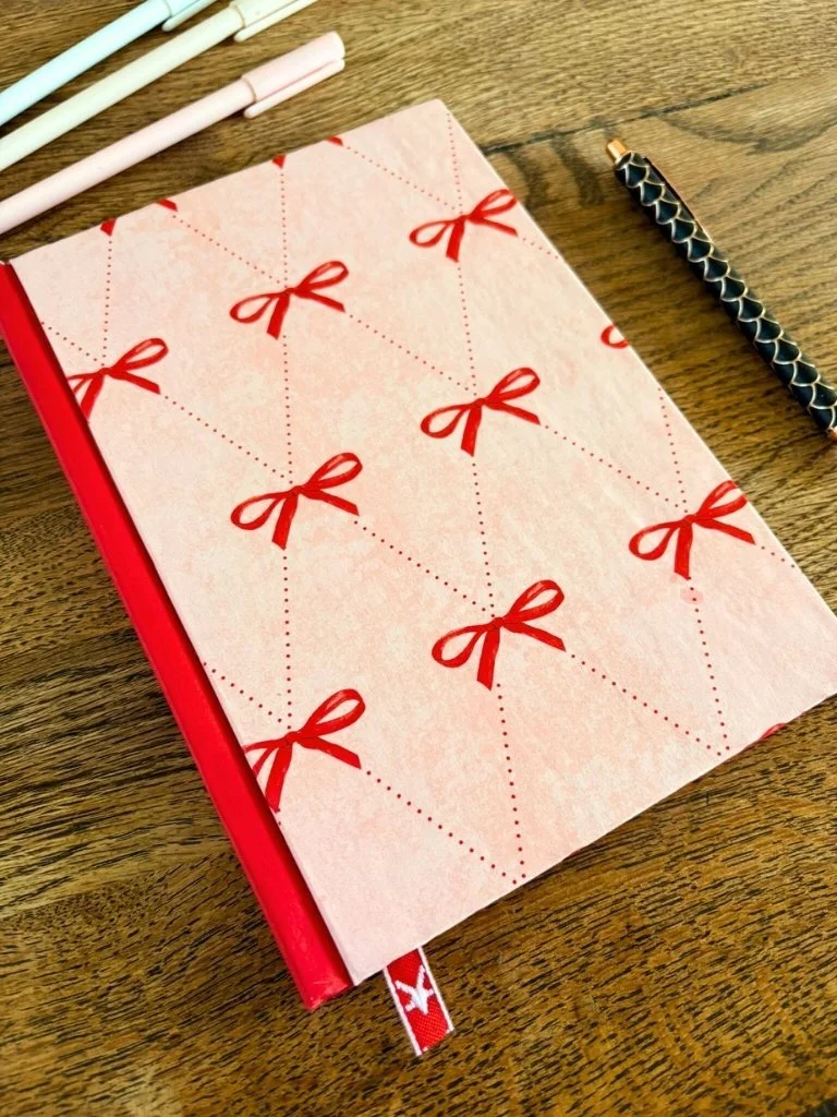 Pink And Red Coquette Notebook - Handmade A5 Hardcover Journal