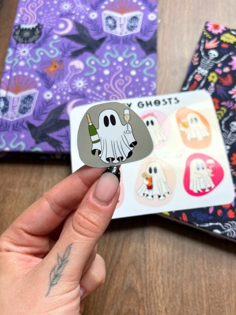 Party Ghosts Vinyl Stickers | Cute Ghost Halloween Sticker Sheet