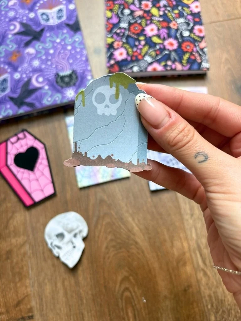 Handmade Tombstone Tear Off Memo Pad | Halloween Stationery
