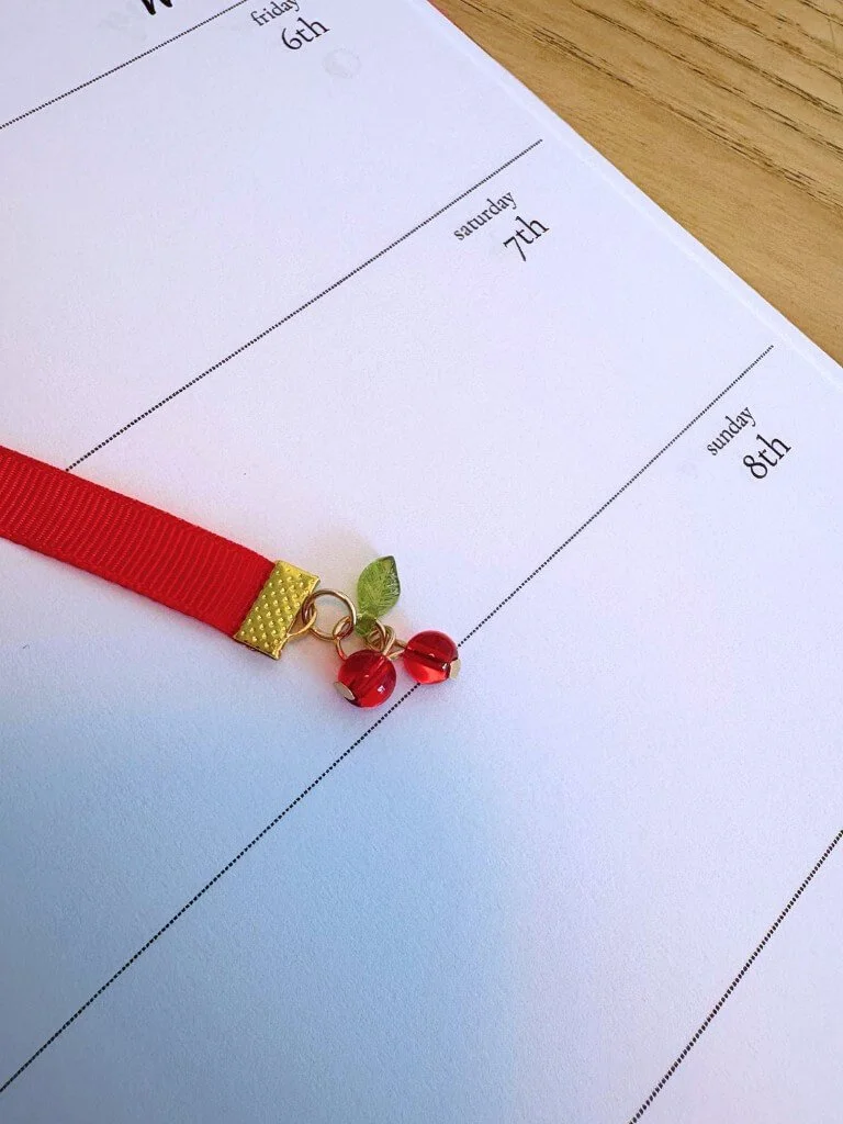 Handmade Pink & Green Stripes And Cherries 2026 Diary With Weekly And Monthly View