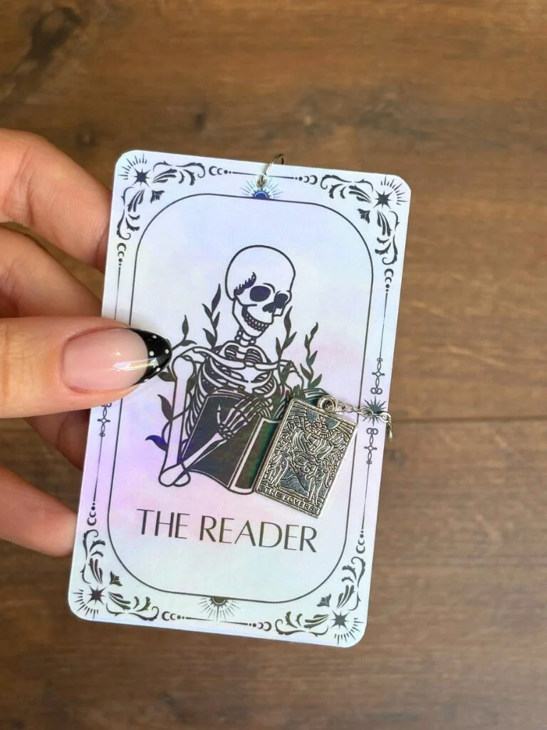 The Reader Tarot Card Bookmark With Charm