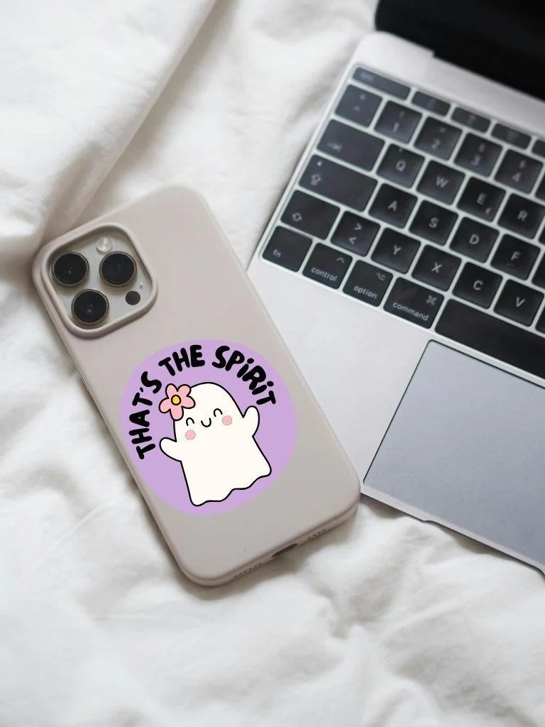 That's The Spirit - Cute Happy Ghost Vinyl Sticker