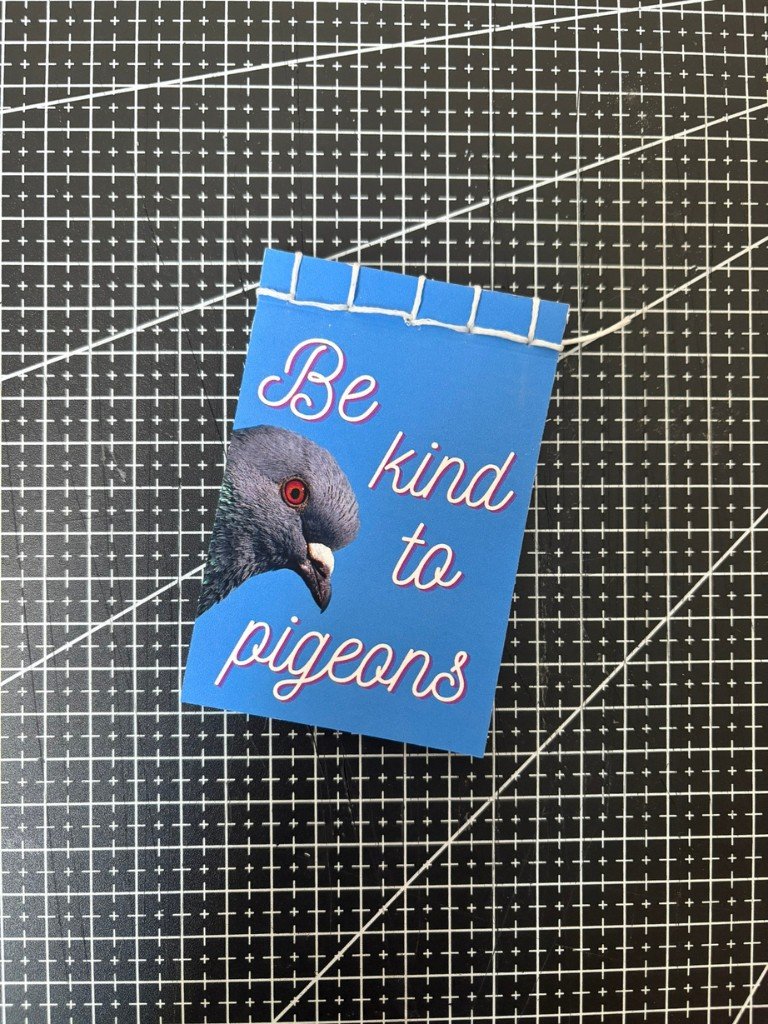 Be Kind To Pigeons Handmade Mini Notebook