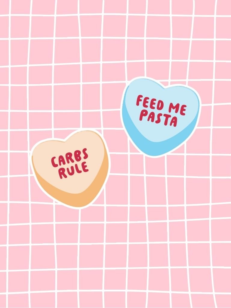 Carbs Rule Love Heart Stickers
