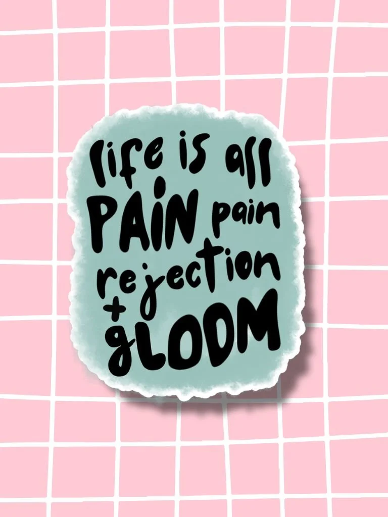 Funny Peep Show Quote: Hand Drawn Vinyl Sticker