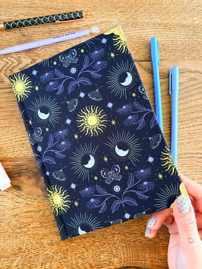 Handmade Sun And Moon Hardcover Notebook