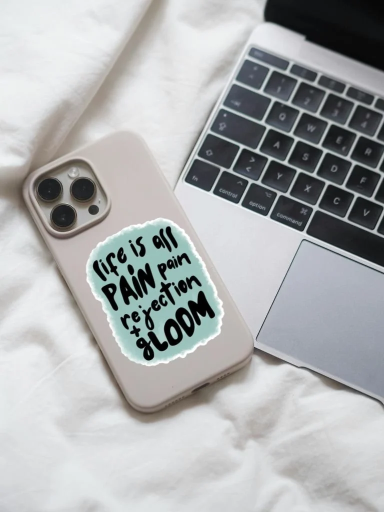 Funny Peep Show Quote: Hand Drawn Vinyl Sticker
